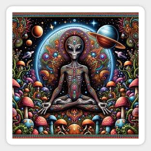 Psychedelic Alien Universe Meditate Art Magnet